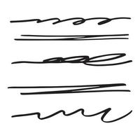 set di linee di pennellate di inchiostro nero. set di illustrazione vettoriale di linea.
