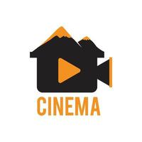 concetto di design moderno del logo del cinema vettore