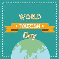 sfondo della giornata mondiale del turismo. concetto di vacanza nel mezzo dell'epidemia mondiale di coronavirus. vettore