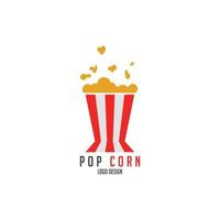 design moderno del logo del pop corn vettore