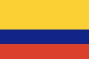 bandiera colombia, colori e proporzioni ufficiali. bandiera nazionale della Colombia.