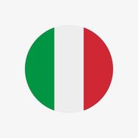 icona di vettore di bandiera italiana rotonda isolata su sfondo bianco. la bandiera dell'italia in un cerchio
