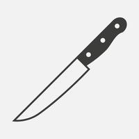 icona di vettore del coltello da cucina isolato su priorità bassa bianca