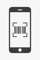 icona vettore smartphone lettore codice QR. lettore di codici a barre del telefono