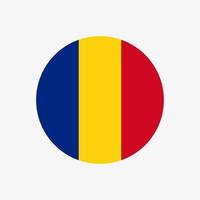 icona di vettore di bandiera rumena rotonda isolata su sfondo bianco. la bandiera della romania in un cerchio