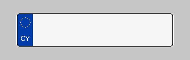 targa di cipro. vettore del telaio delle targhe di immatricolazione del veicolo isolato. modello targa auto