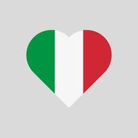 la bandiera d'italia a forma di cuore. icona vettore bandiera italiana isolata su sfondo bianco