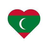 la bandiera delle Maldive a forma di cuore. icona vettore bandiera maldivia isolata su sfondo bianco