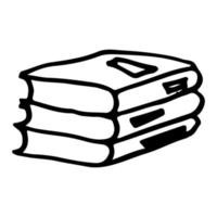 icona di doodle del libro disegnato a mano isolato su priorità bassa bianca. illustrazione vettoriale. vettore