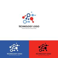 vettore di logo di tecnologia. simbolo della scienza.