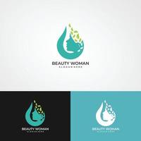 logo wanita siluet, kepala, logo wajah terisolasi. gunakan untuk salon kecantikan, spa, desain kosmetik, dll vettore