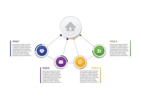 modello di infografica, presentazione vettoriale con quattro opzioni