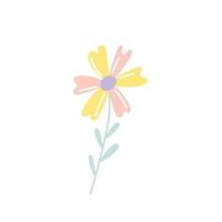 carino fiore di primavera, illustrazione vettoriale in stile disegnato a mano