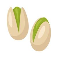 i pistacchi sono un gheriglio di noce verde in un guscio. illustrazione vettoriale isolata su uno sfondo bianco per la progettazione di siti Web di prodotti, applicazioni, stampa