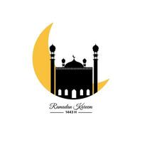 modello di progettazione di banner o biglietto di auguri ramadan kareem. illustrazione vettoriale islamica