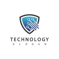 scudo digitale, modello di progettazione del logo di tecnologia sicura vettore