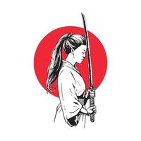 samurai giapponese femminile vettore