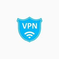 icona VPN. rete privata virtuale. icona internet wireless wifi. VPN di sicurezza Internet su scudo. vettore