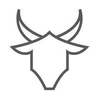 linee di forma uniche disegno grafico dell'illustrazione dell'icona del vettore del logo della testa della mucca