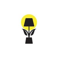 stand lampada interni decorativi con disegno del logo della pianta, simbolo grafico vettoriale icona illustrazione idea creativa