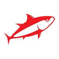 forma moderna pesce tonno di mare rosso logo design icona vettore simbolo illustrazione