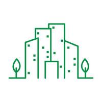 linee città verde alberi logo simbolo icona vettore illustrazione graphic design