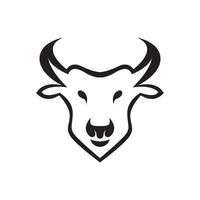 design moderno isolato del logo della mucca della testa, idea creativa dell'illustrazione dell'icona del simbolo grafico vettoriale