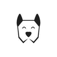 faccia minimalista piccolo cane carino logo design, vettore grafico simbolo icona illustrazione idea creativa