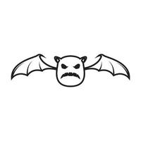 pipistrelli cartoon sorriso halloween logo simbolo icona vettore illustrazione graphic design