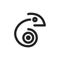 disegno del logo del camaleonte a spirale della linea, illustrazione dell'icona del simbolo grafico vettoriale idea creativa