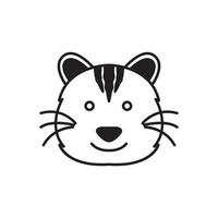 faccia cartone animato carino gatto grasso logo design, vettore grafico simbolo icona illustrazione idea creativa
