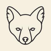 testa di animale linee di volpe cool logo design icona vettore simbolo grafico illustrazione