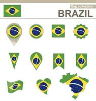 collezione di bandiere brasiliane vettore
