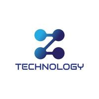 design del logo della tecnologia lettera z vettore