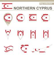 collezione di bandiere di cipro settentrionale vettore