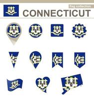 collezione di bandiere del Connecticut vettore