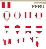 collezione di bandiere del Perù vettore