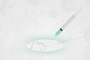 concetto di vaccinazione delle isole Salomone, iniezione di vaccino nella mappa delle Isole Salomone. vaccino e vaccinazione contro il coronavirus, covid-19. vettore