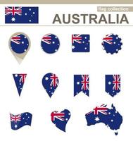 collezione di bandiere australiane vettore