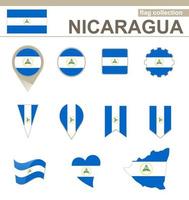 collezione di bandiere del nicaragua vettore