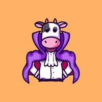 personaggio di halloween della mucca per la tua attività o merce vettore