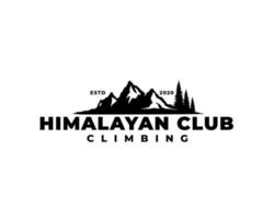 design del logo della montagna himalayana. sagoma della montagna dell'himalaya vettore