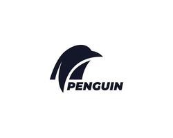 modello di progettazione logo pinguino silhouette nera. illustrazione vettoriale