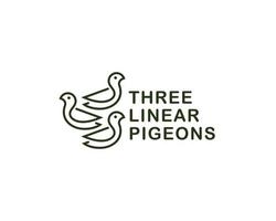tre piccioni logo. contorno piccioni silhouette logo design