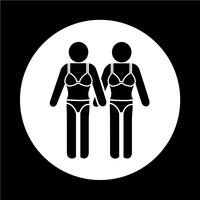Icona della gente del vestito di nuoto vettore