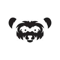 faccia isolata koala nero logo design, simbolo grafico vettoriale icona illustrazione idea creativa