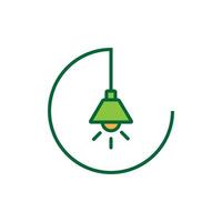 luce della natura lampada fiore verde logo design grafico vettoriale simbolo icona illustrazione idea creativa