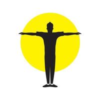 silhouette giovane uomo allenamento ginnastica logo design, vettore grafico simbolo icona illustrazione idea creativa
