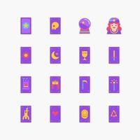 fascio di tarocchi collezione di icone piatte a colori. vettore di design semplice