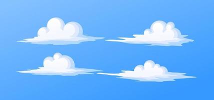 nuvole bianche in stile cartone animato anime nell'illustrazione vettoriale blu cielo